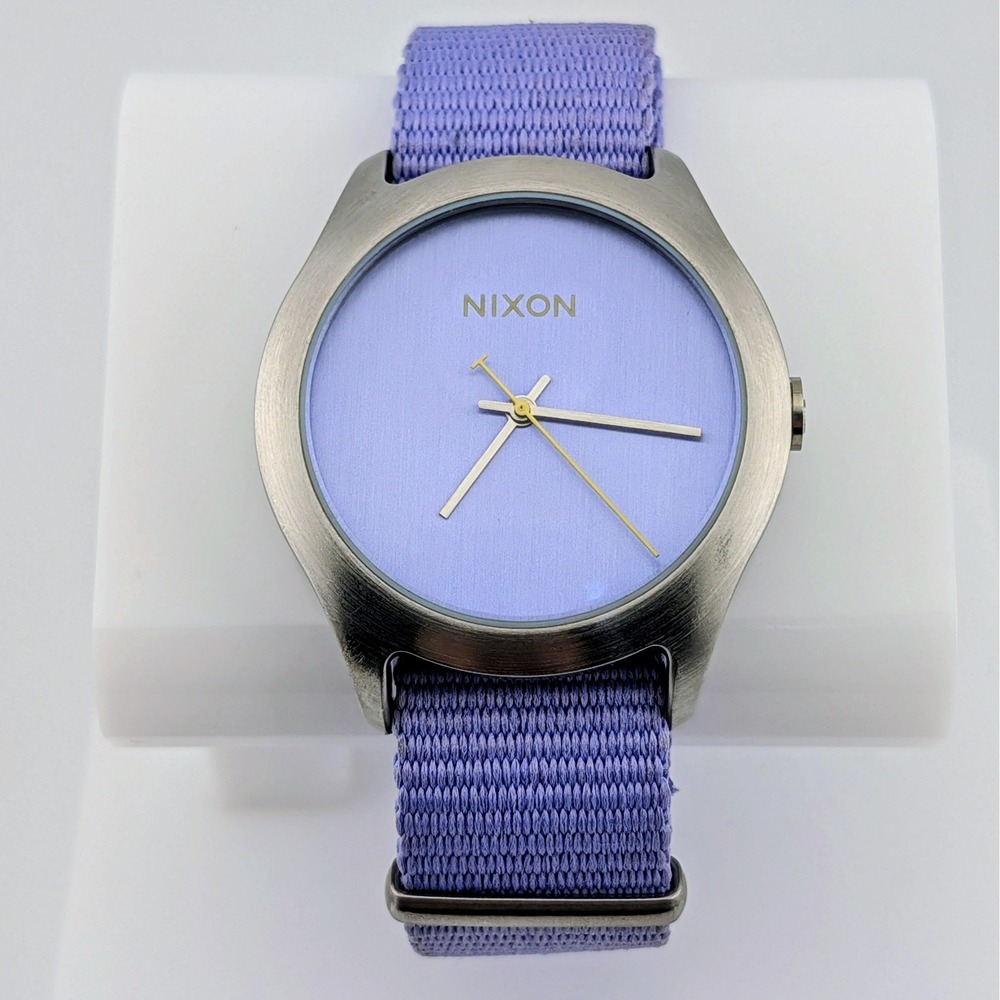 Nixon The Mod Women's Watch Lavender Dial NATO Strap Stainless Steel 40mm